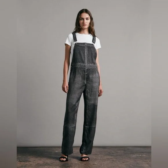 rag & bone Liquid Miramar Overall Size M - the popular "sweatpants jeans" - Picture 1 of 12